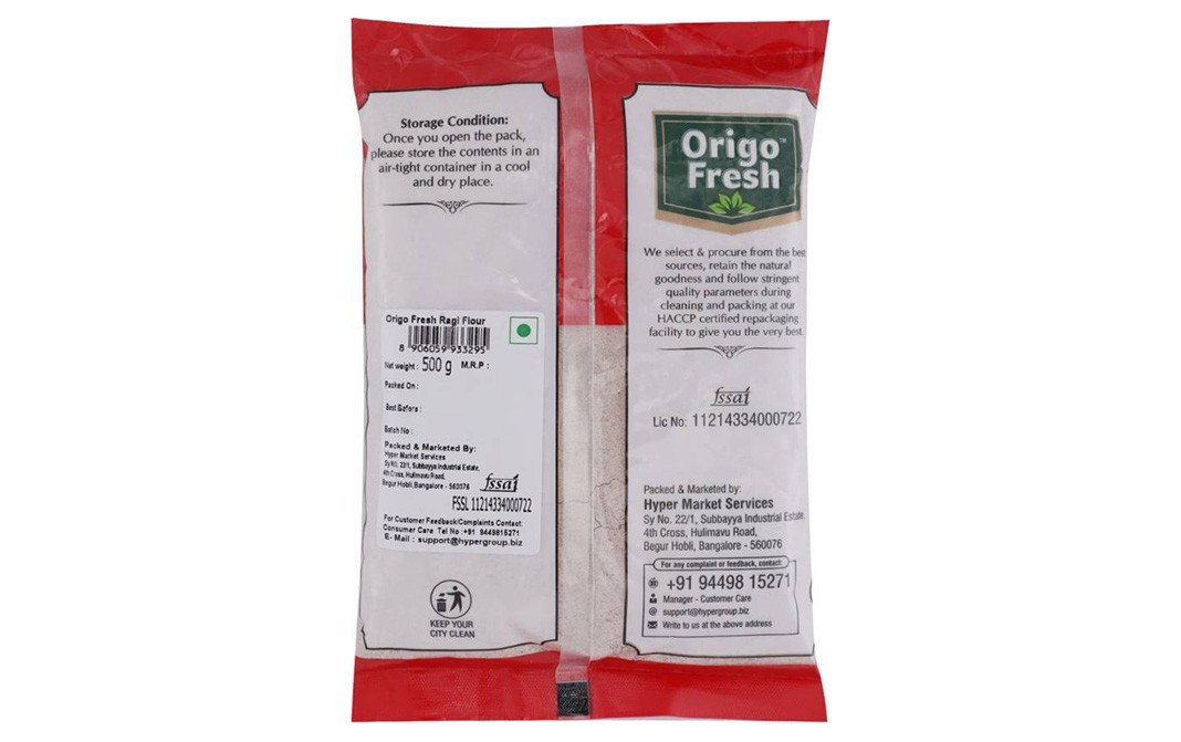 Origo Fresh Ragi Flour    Pack  500 grams